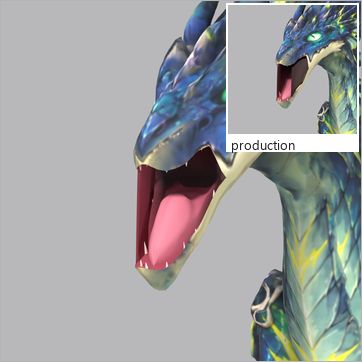 Plastitide, test build: three-quarter view, mouth open at the peak of the Roar